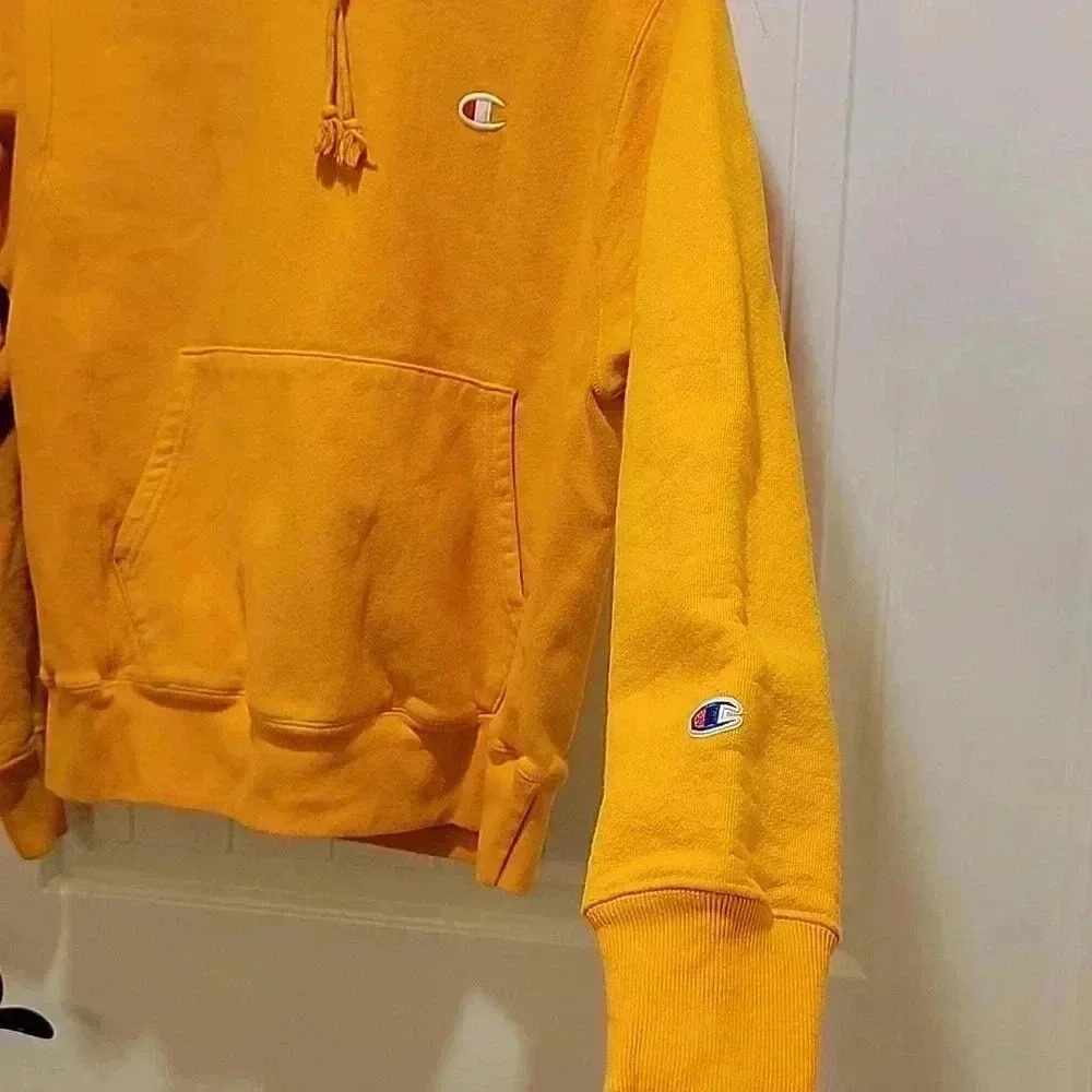 Champion Reverse Weave Vintage Yellow Hoodie Size Small - Picture 6 of 9